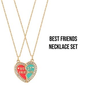 Wonder Nation Girl's Multicolored Enameled Magnetic Heart Friendship Necklaces